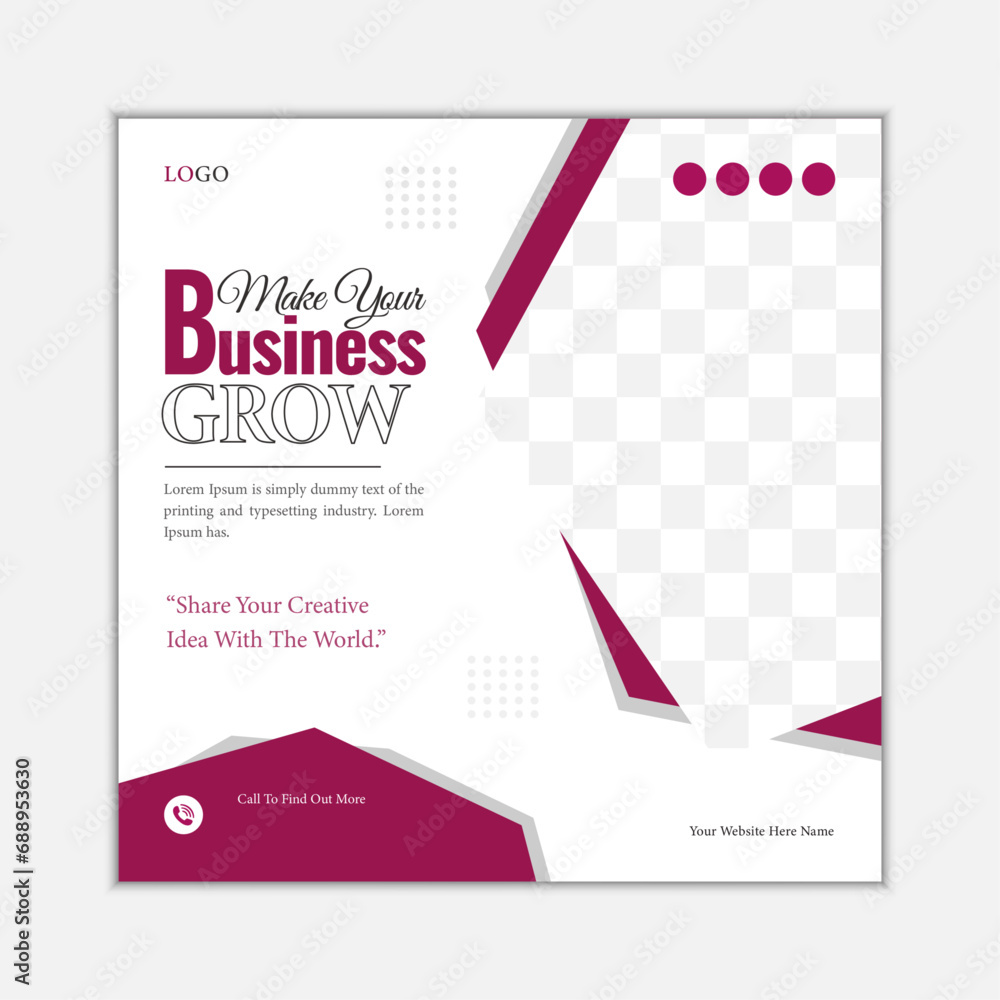 Fototapeta premium Digital marketing agency business or corporate social media post template banner