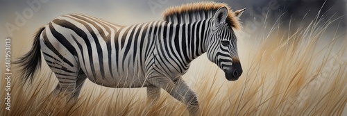 Zebra watercolor painting