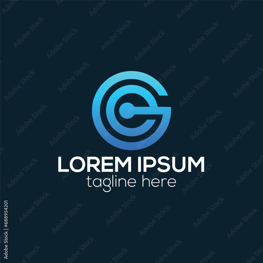 Modern EG letter logo design with gradient color vector template illustration for business