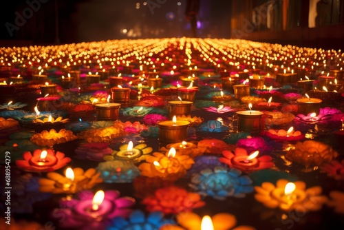 Photo of a Diwali festival of lights display. Generative AI © Aditya