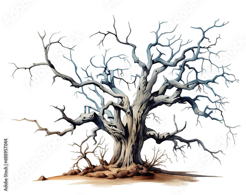 Dead Tree PNG for Halloween and Horror Movie Decoration on white Transparent Background