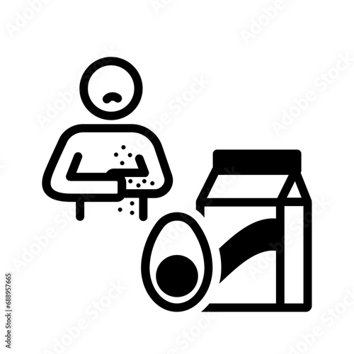 Solid black icon for Protein allergy