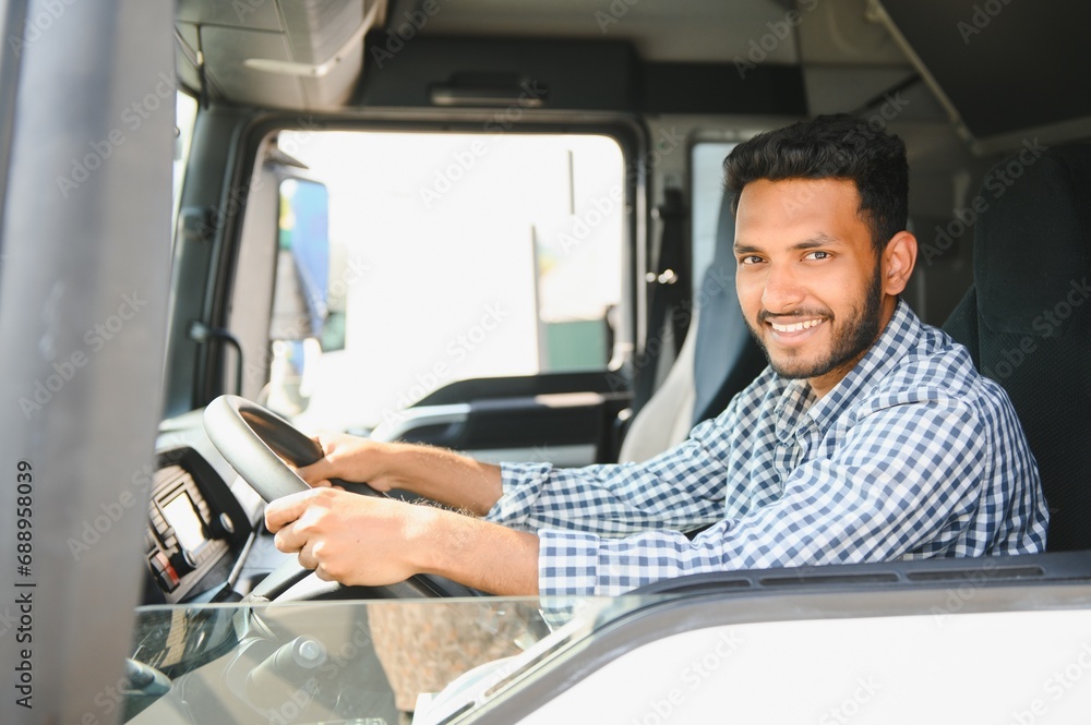 Portrait of a indian truck driver. Portrait of a indian truck driver.
