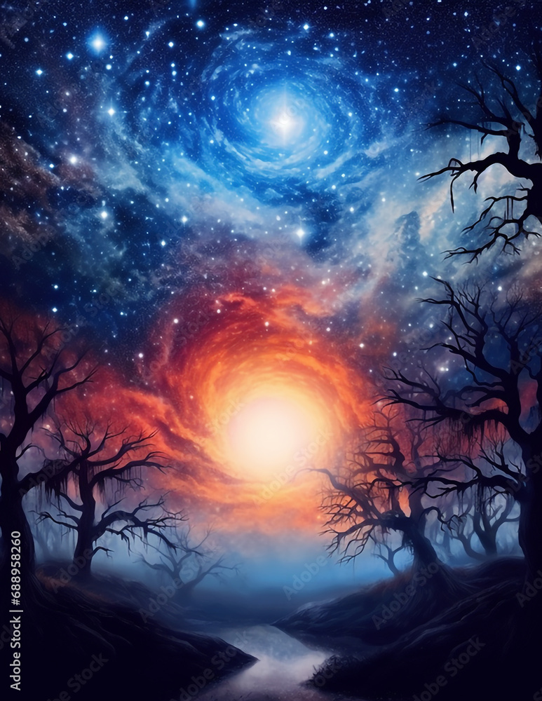 Obraz premium Galaxy nebula in the sky