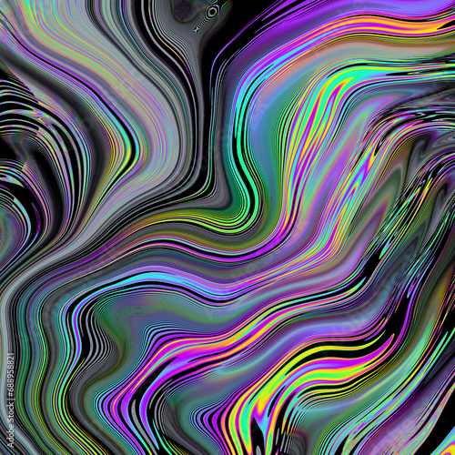 Abstract colorful wavy groovy psychedelic background