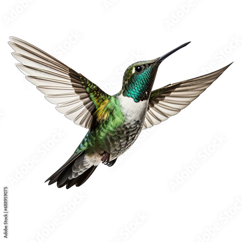 Hummingbird photograph isolated on white background