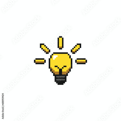 this is idea icon in pixel art with simple color and white background  this item good for presentations stickers  icons  t shirt design game asset logo and your project.