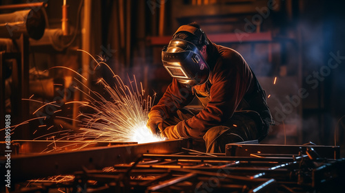 Welder at work. Industrial welding © Alexander