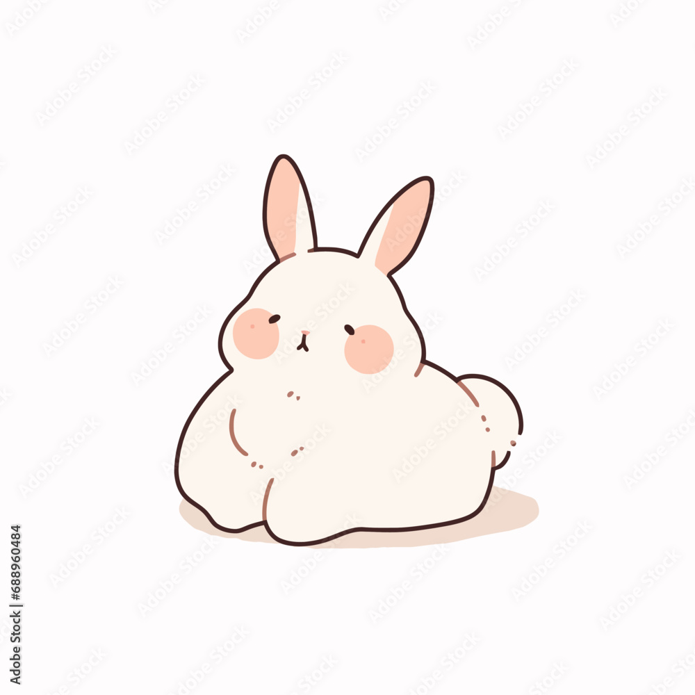 Cute cartoon rabbit. Vector illustration. Cute cartoon bunny.
