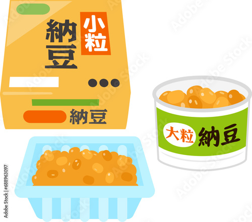 市販の小粒納豆と大粒納豆