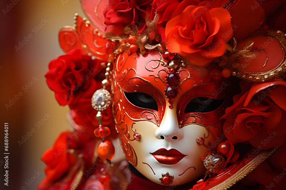 Bright character in mask on Venice carnival Bright character in mask on Venice carnival