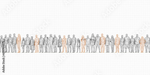 human figures in crowd concepts photo