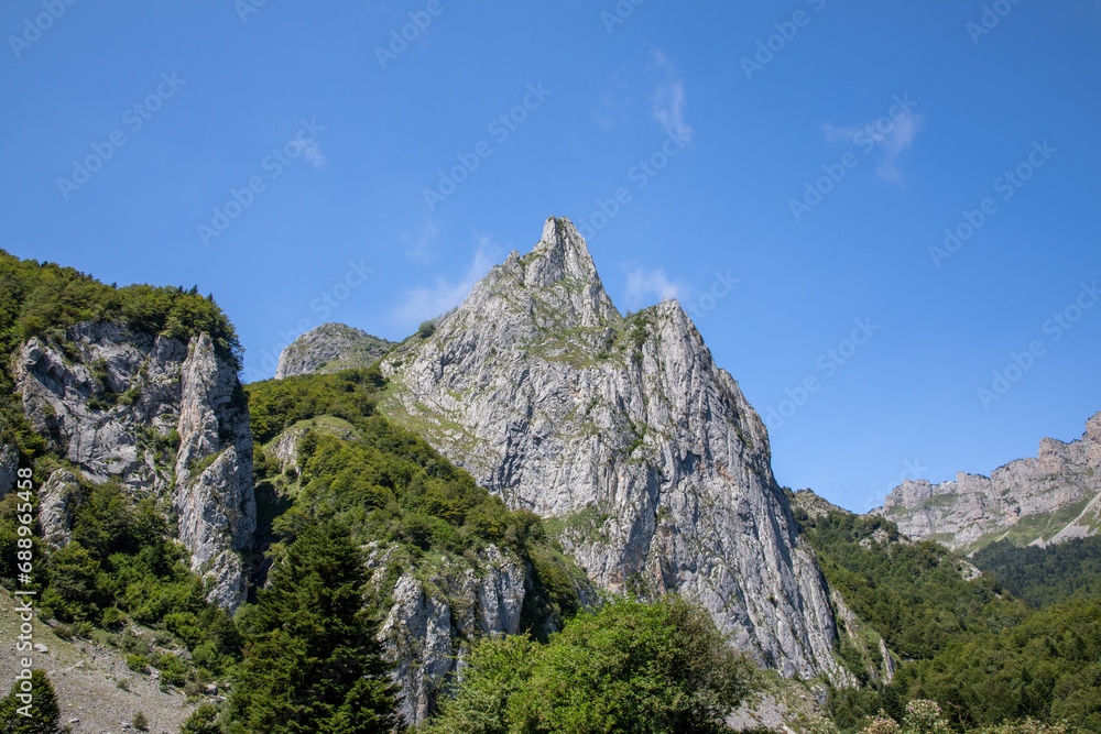 mountain peak in the french pyrenees near Lescun