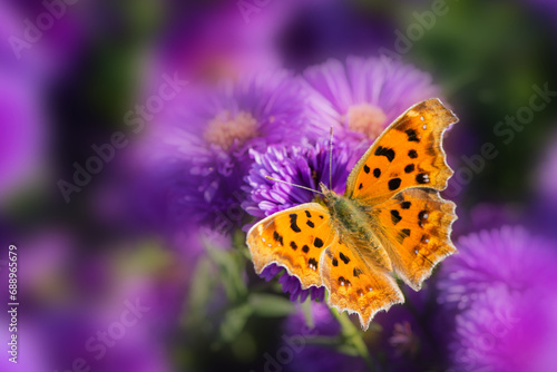 Dutch chrysanthemums and various butterflies in the park © Xiangli