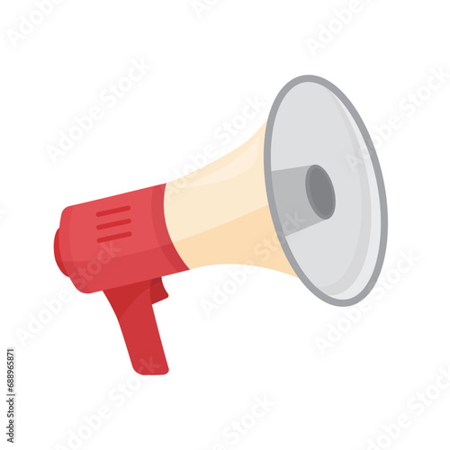 Megaphone speaker vector illustration on white background. Loud speaker can use for sports activities, cheerleading, schools, director, athletic field and emergency response situations.