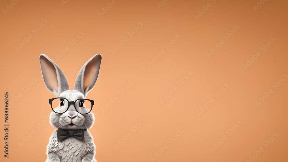 Obraz premium Rabbit isolated in orange background