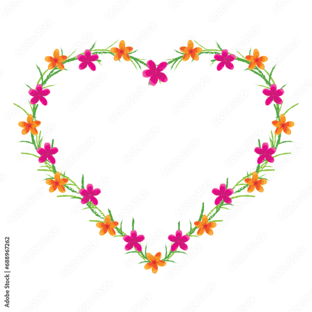 heart shaped transparent frame made of flowers, love frame for valentine, wedding, card. vector heart shaped transparent frame made of flowers, love frame for valentine, wedding, card. vector