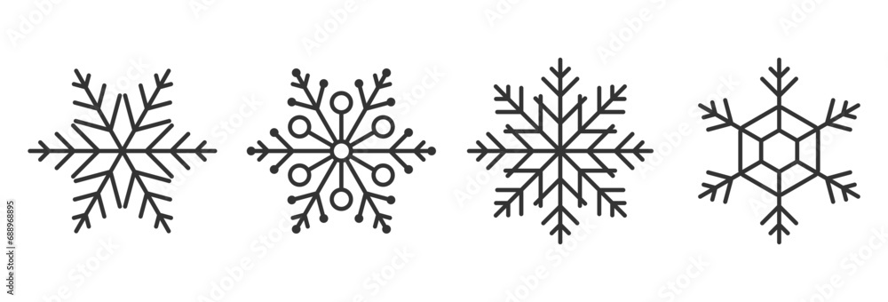 snow icon for christmas and new year in winter