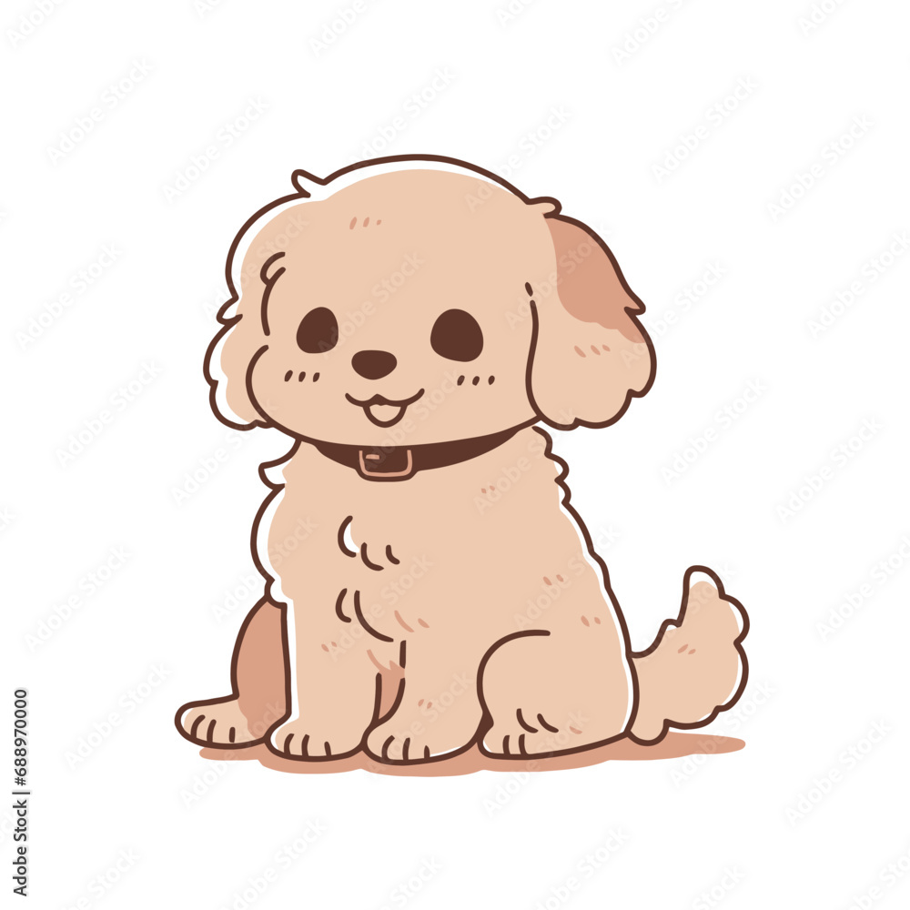 Cute cartoon dog isolated on a white background. Vector illustration.