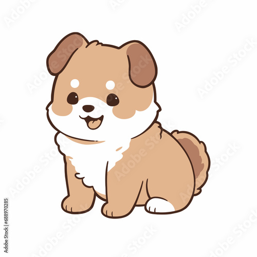 Illustration of a Cute Puppy Dog sitting on a white background