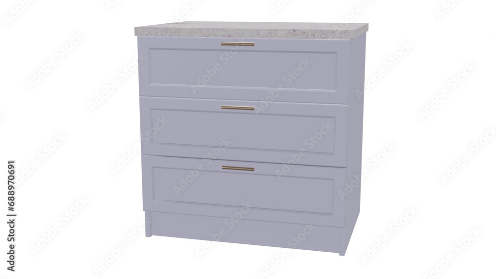 White wooden chest of drawers on isolated background, alpha channel, png White wooden chest of drawers on isolated background, alpha channel, png