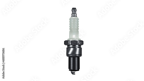 Spark plug for car engine on isolated background, alpha channel, png