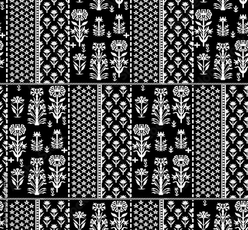 Traditional block print design. batik design pattern. ajrakh design photo