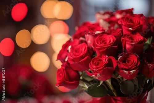 valentine s day celebration with red roses background