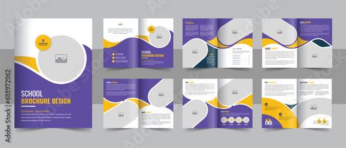 Modern school education brochure design template layout with abstract shapes for learning , teaching purpose, Education Brochure Template layout