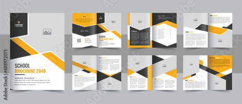 Modern Kids Back to school brochure template, school admission Brochure cover layout, Education brochure design layout vector