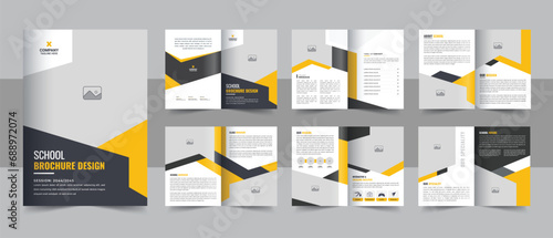 Back to school education admission brochure template design, Education brochure design layout vector
