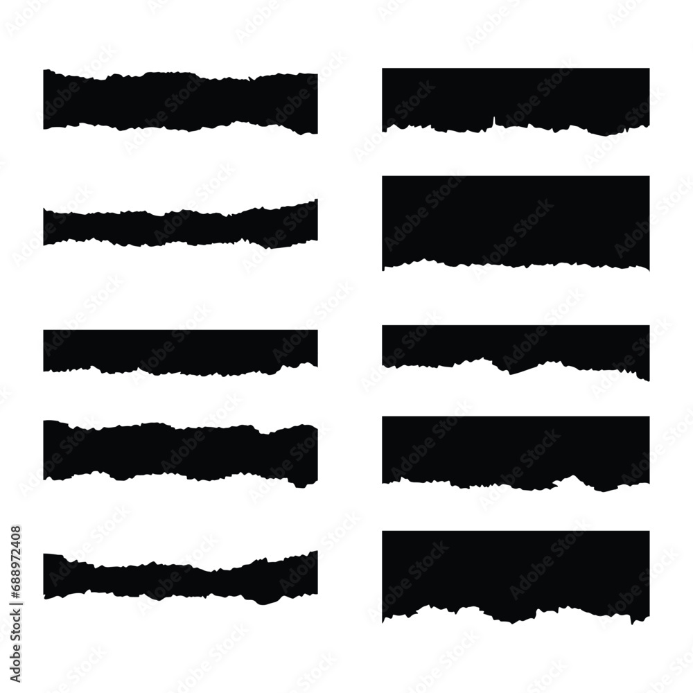 Set of torn paper vector Set of torn paper vector