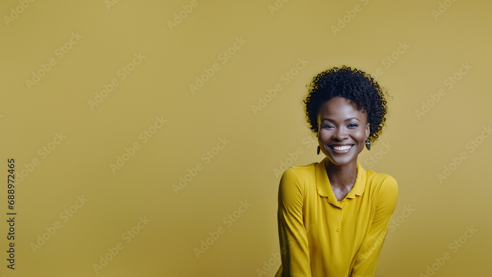Beautiful young woman smiling isolated on studio background. Copyspace area Beautiful young woman smiling isolated on studio background. Copyspace area