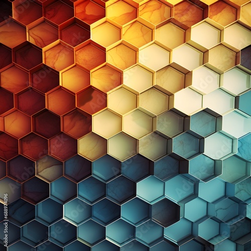 Chromatic Harmony Exploring Gradient-Filled Honeycomb Patterns
