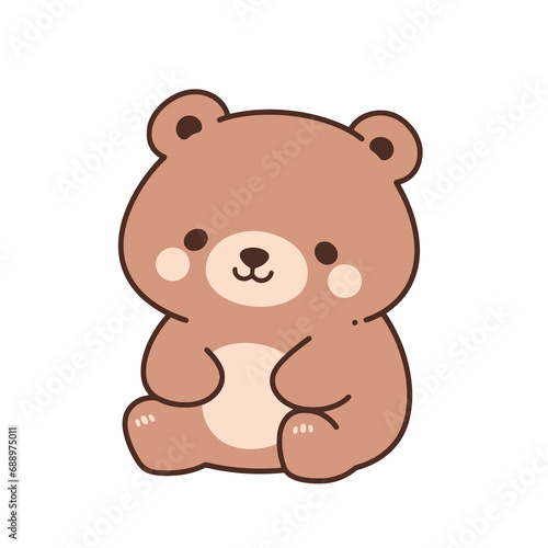 Cute cartoon bear. Vector illustration isolated on a white background.