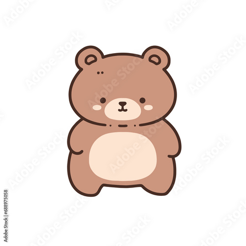 Cute cartoon bear. Vector illustration isolated on a white background.