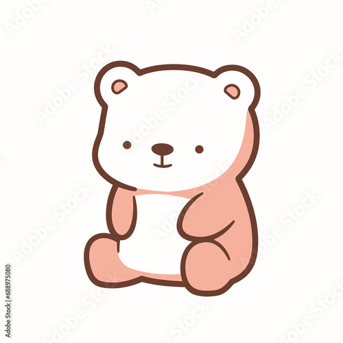 Cute cartoon bear. Vector illustration isolated on a white background.