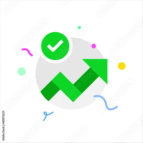 successfully achieve growth targets concept illustration flat design vector. simple modern graphic element for landing page ui, infographic, icon