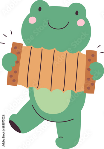 Frog Playing On Accordion