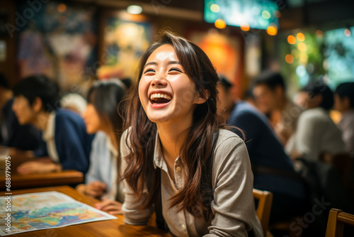 Joyful Moments at a Cafe