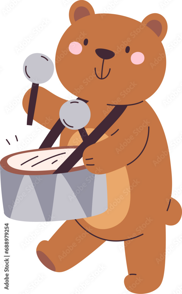 Obraz premium Bear Playing Drums