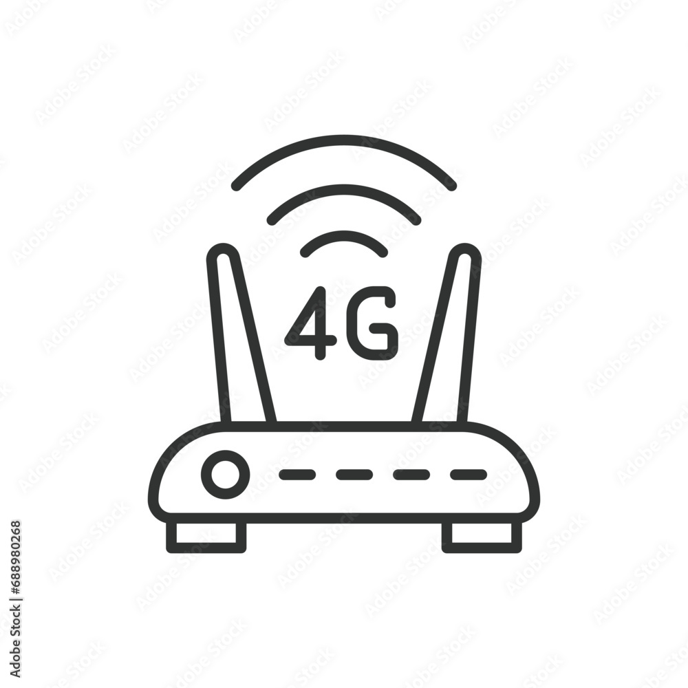 4g router icon line design. 4g, router, icon, mobile, wireless, internet, technology vector illustration. 4g router editable stroke icon. 4g router icon line design. 4g, router, icon, mobile, wireless, internet, technology vector illustration. 4g router editable stroke icon.