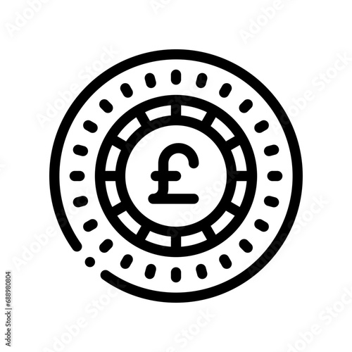 pound sterling line icon