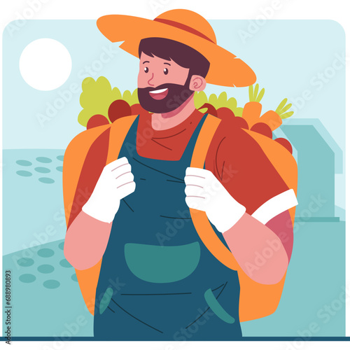 Farmer Character Illustration photo
