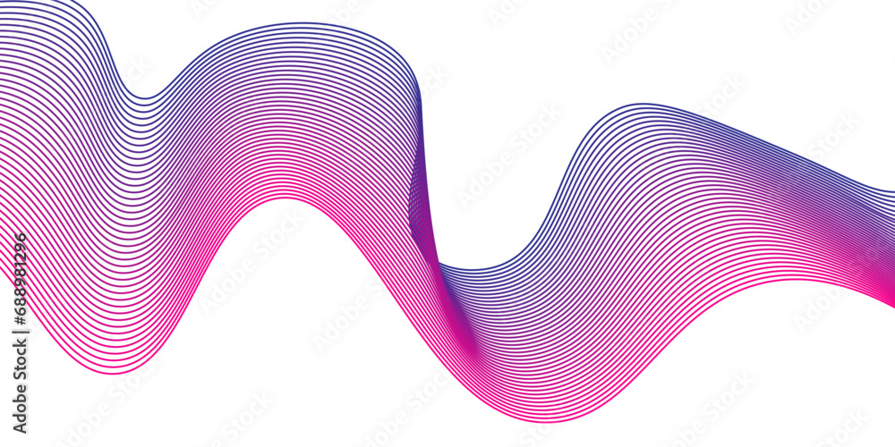 Technology abstract lines on white background. Undulate Grey Wave Swirl