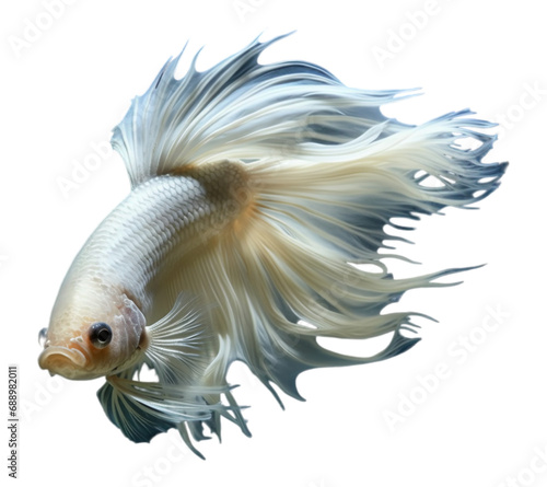portrait of a betta fish with a beautiful tail  generated ai