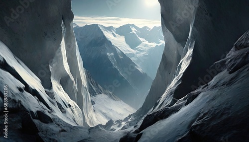 Glacier in the mountains