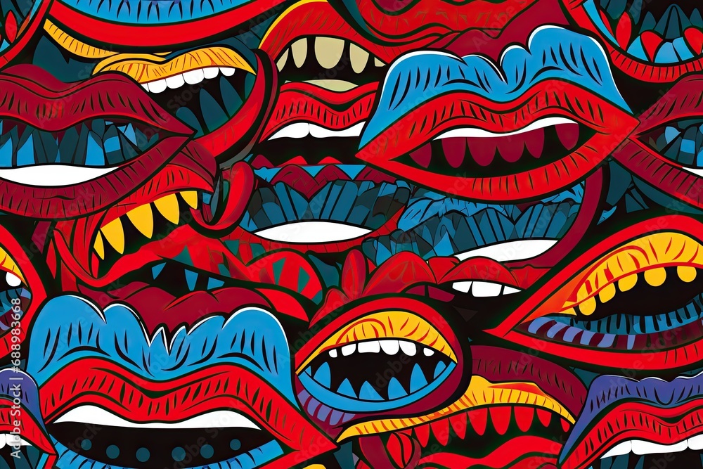 Mouth latin american seamless pattern Mouth latin american seamless pattern