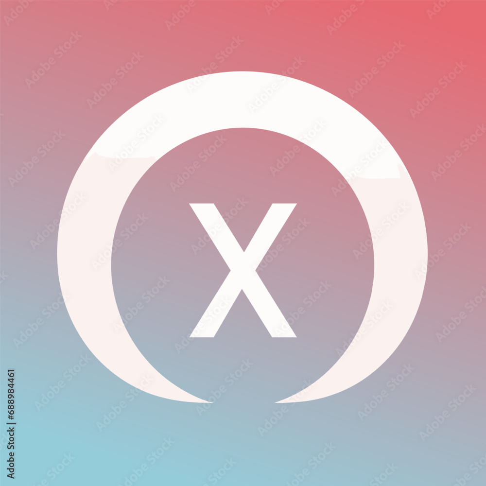 Obraz premium Custom application development filled initial logo idea. Software engineering. Letters inside circle shape. Graphic design. Created using neural network