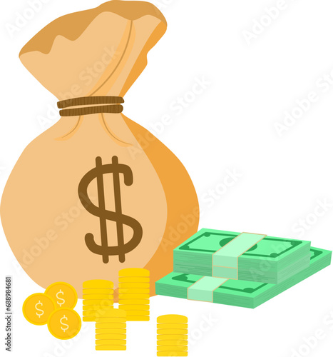 dollar money bag